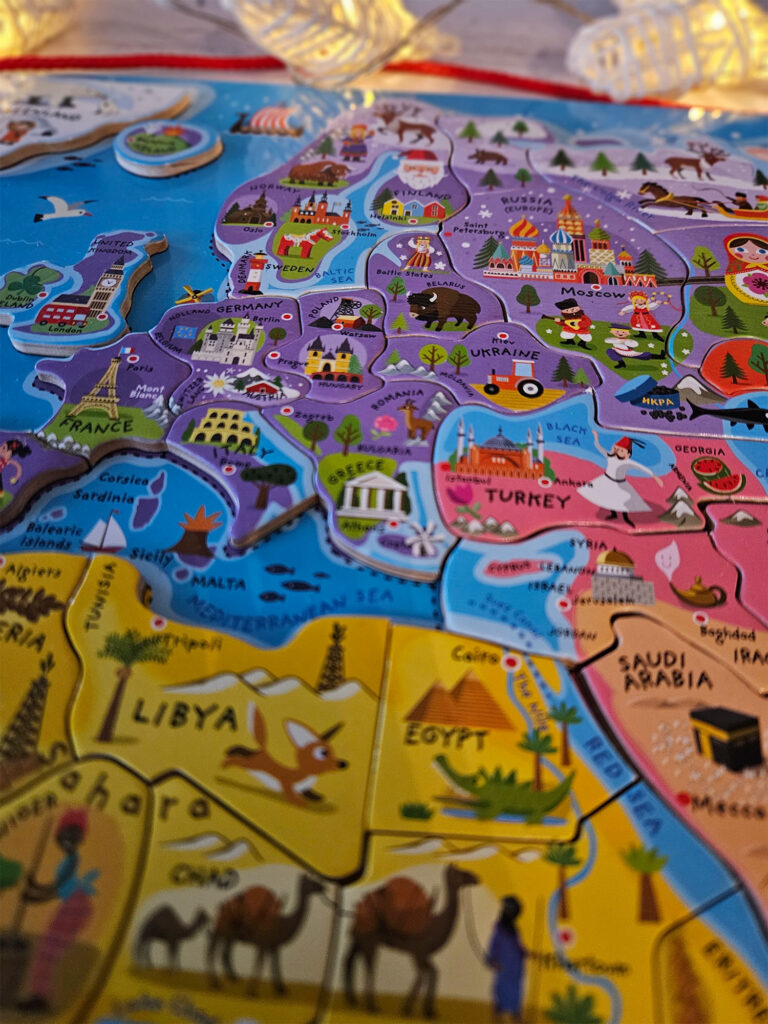 Mapa - puzzle magnetyczne Janod